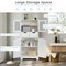 3 Tier Freer-Standing Bathroom Cabinet with 2 Drawers and Glass Doors